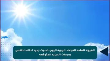 الهيئة العامة للأرصاد الجوية اليوم: تحديث جديد لحالة الطقس ودرجات الحرارة المتوقعة